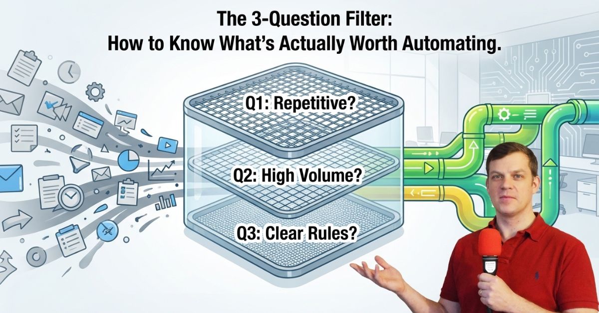 The 3-Question Filter: How to Know What’s Actually Worth Automating